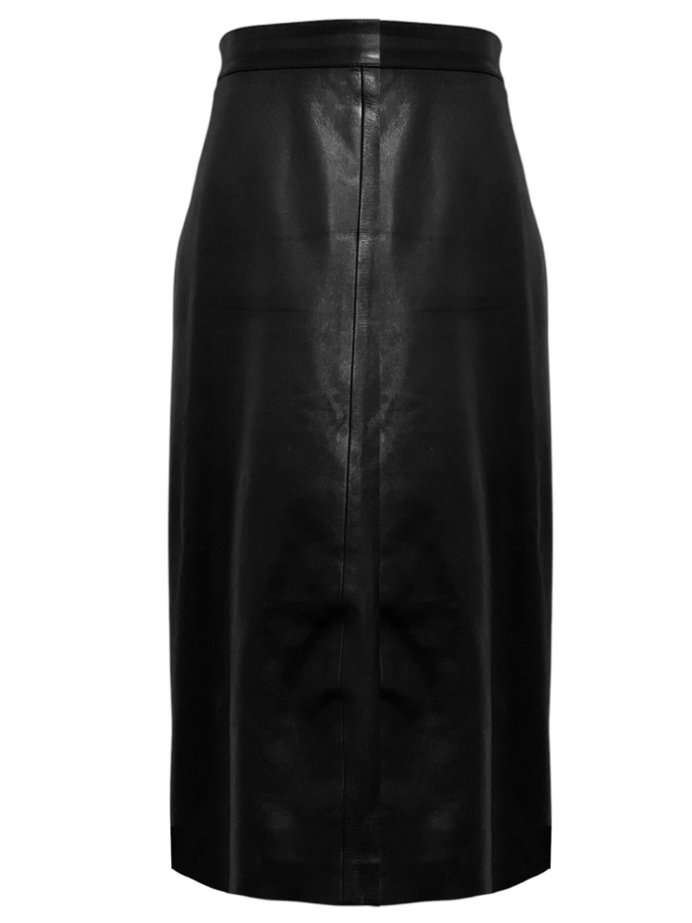 Givenchy Black Lambskin Leather Skirt with Silver Back Zip